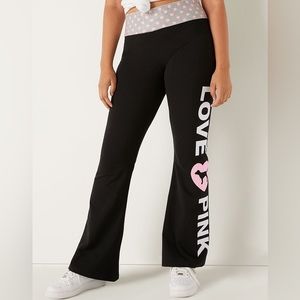 NWT VS PINK OG ORIGINALS COTTON FOLDOVER FLARE YOGAS -Size: Medium